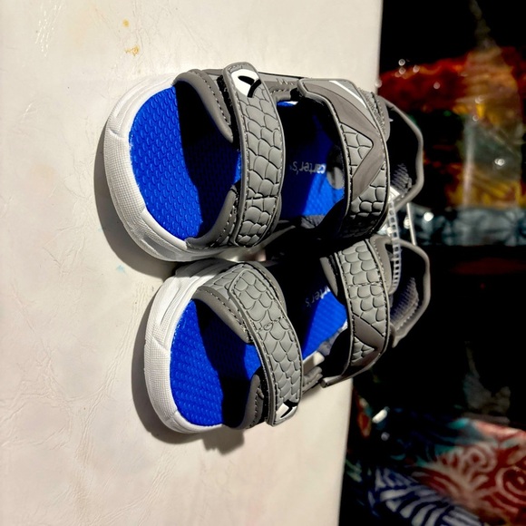 Carter's Baby Boy's Wandu-B Fashion Gray/Blue/White Sandals Shoes - Picture 2 of 5